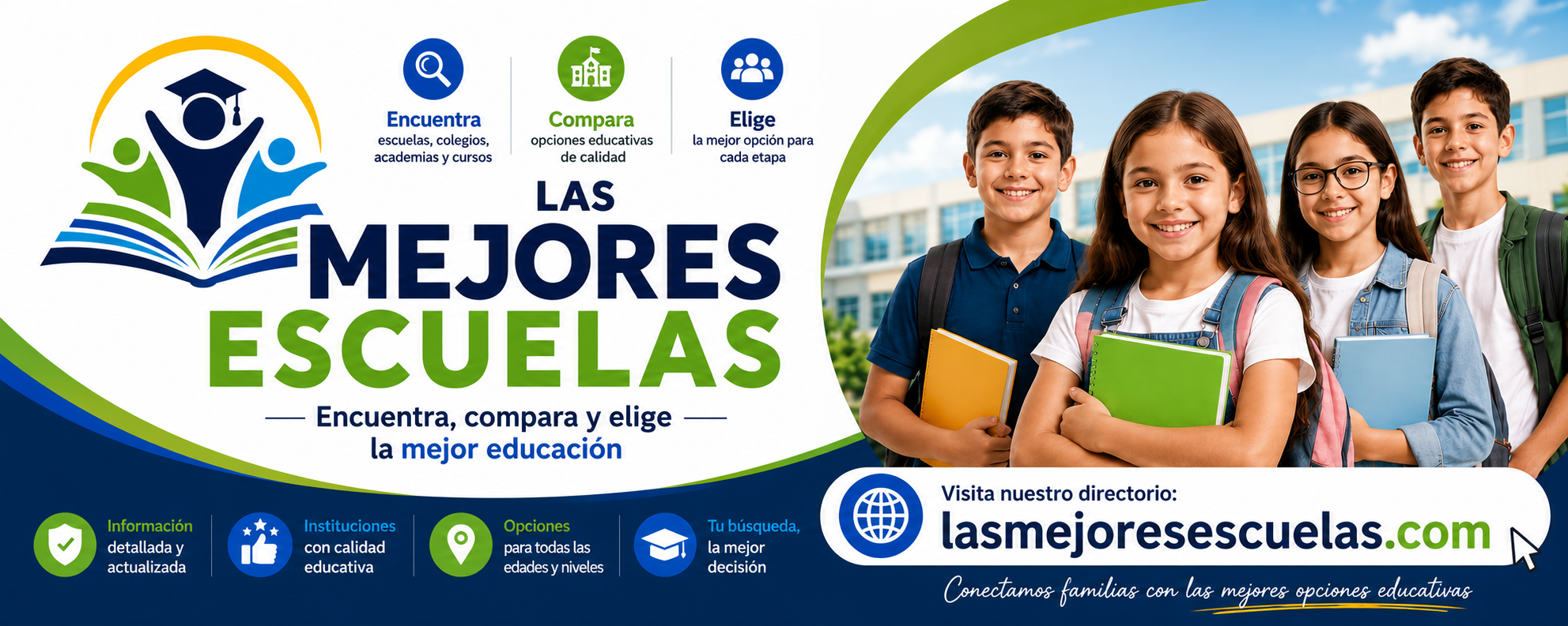 Estudiantes y presentación del directorio Las Mejores Escuelas